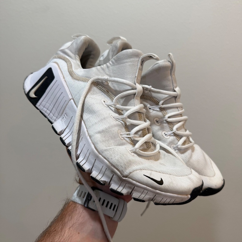 Nike Free Metcon 6 White Black Training Shoes FJ7127-101 Mens 10